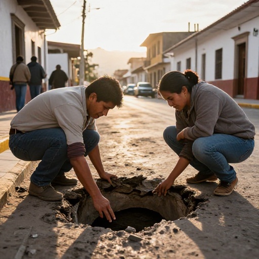 Vecinos de SJL denuncian peligros en Av. Las Flores por huecos y grietas