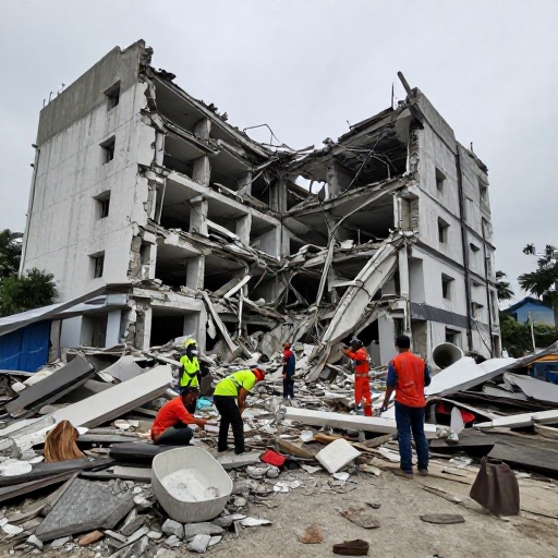 Sismo en Indonesia deja 53 muertos y daña hospital severamente