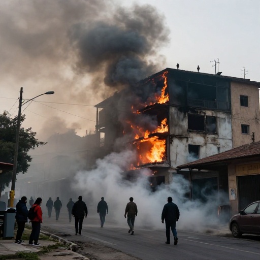 Incendio en condominios Las Acacias de Comas: vecinos evacuados por riesgo de gas