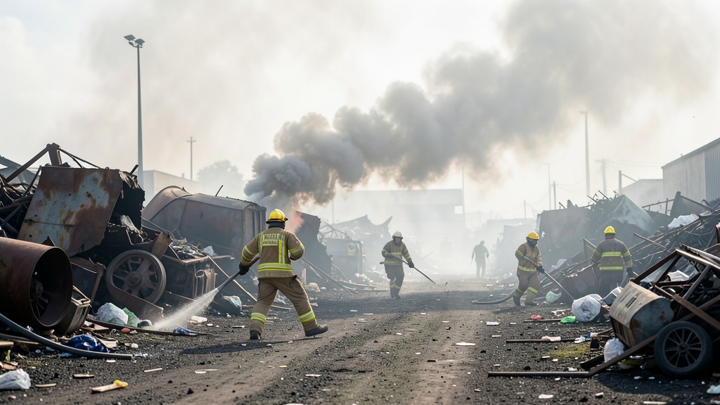 Sedapal activa protocolos de emergencia por incendio en depósito de chatarra de Villa El Salvador