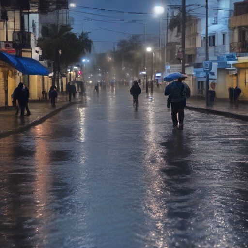 Fuerte lluvia deja calles inundadas en Chorrillos, VES y San Juan de Miraflores