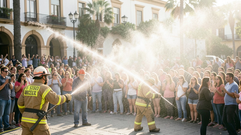 Bomberos de Lima mojan a fanáticas de BTS para aliviar el calor en San Marcos